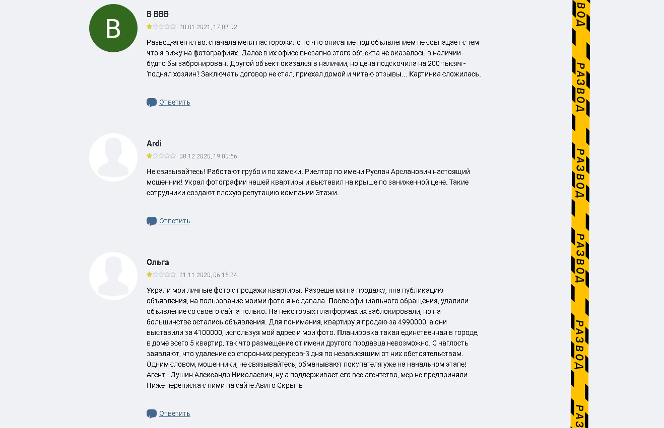 Отзывы Этажи