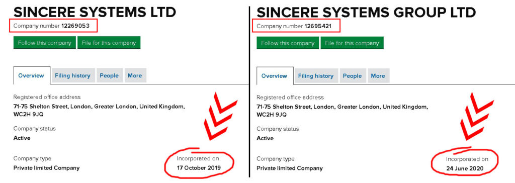 Sincere Systems_Юр лицо